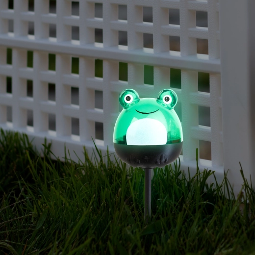 Lampada LED solare a forma di rana con luce bianca fredda - 1 pezzo