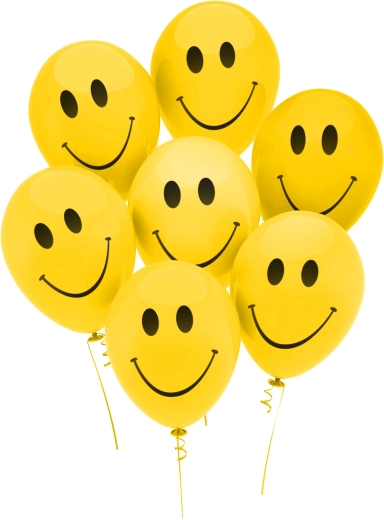 Set di palloncini gialli con motivo nero