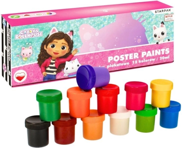 Colori a tempera Gabby’s Dollhouse – set da 12 colori da 20 ml