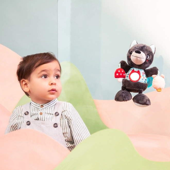 Giocattolo di peluche da viaggio con attività lupo LUDVÍK