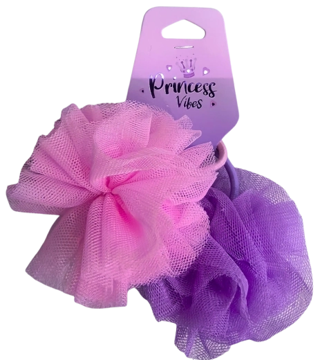 PINK set di elastici per capelli in tulle rosa e viola, 2 pz