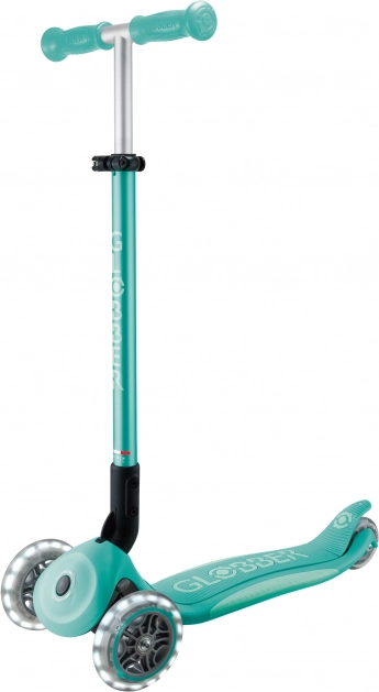 Monopattino Globber Elite Lights a 3 ruote, menta scuro