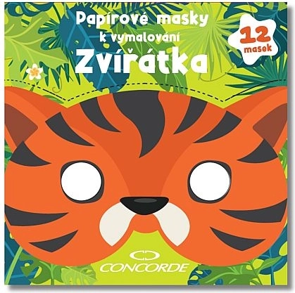 Maschere di carta da colorare – animaletti CONCORDE, set 12 pz