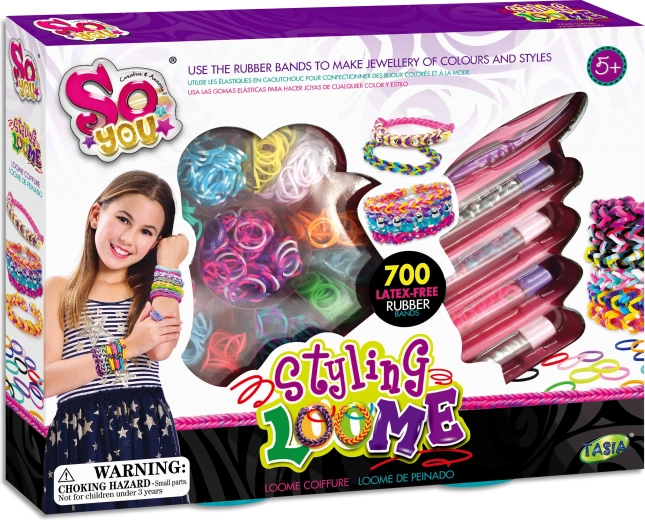 Tasia set per creare braccialetti con elastici senza lattice – 700 pz