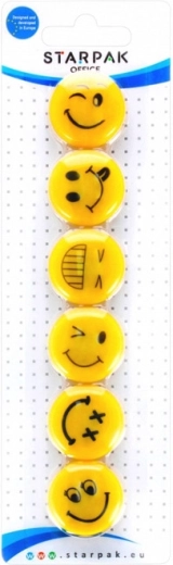 Magnetini smiley 3 cm (confezione da 6 pz)
