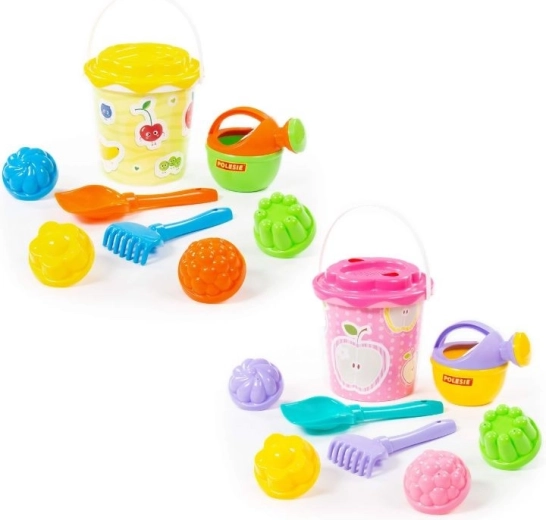Set da sabbia con secchiello decorato 9 pz