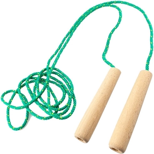 Corda per saltare con manici in legno 2,5 m