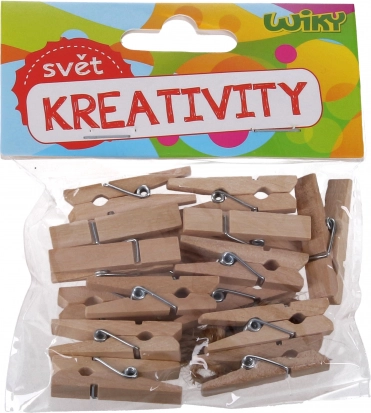 Mollette di legno 2,5 cm, 25 pz con cordino