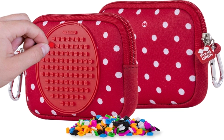 Custodia universale Pixie Crew rossa con pois bianchi