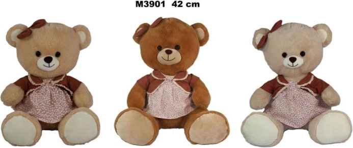 Orsetto di peluche con vestito 42 cm - 1 pezzo