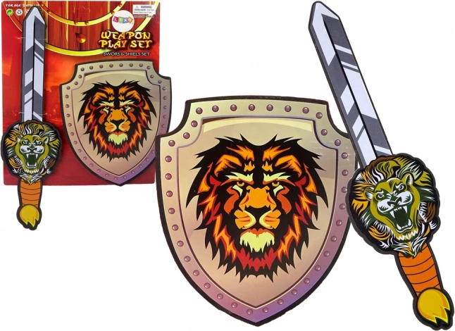 Set da cavaliere in schiuma EVA – spada e scudo con motivo del leone
