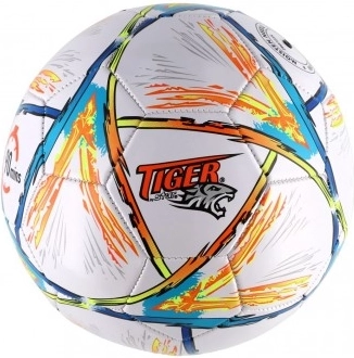 pallone da calcio colorato misura 5, cucito in pelle, 23 cm