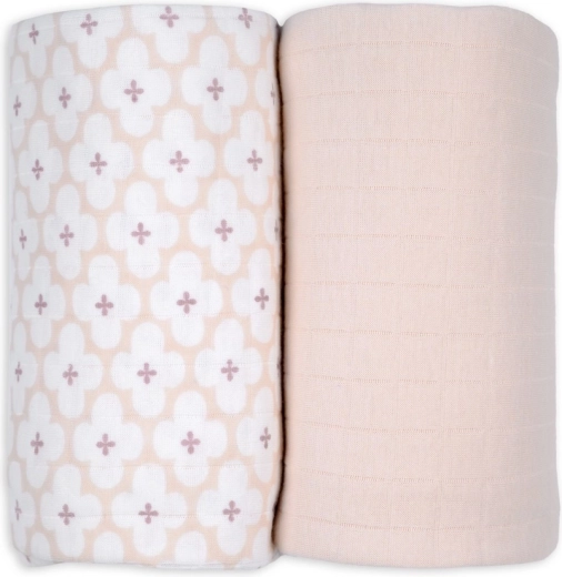 Swaddler Lodger in cotone biologico 110 × 110 cm (2 pz) – matcha/powder