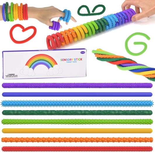Bastoncini sensoriali in silicone (fidget toys) (8 pz)