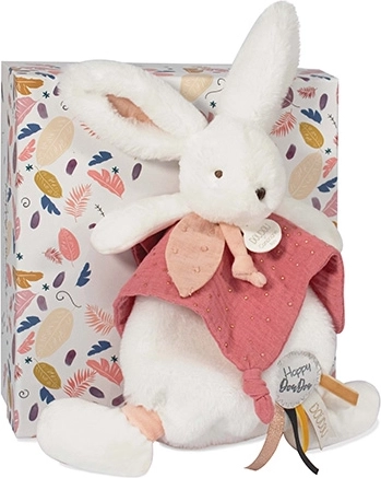 Set regalo Doudou – coniglietto peluche con copertina coccola 25 cm rosa antico