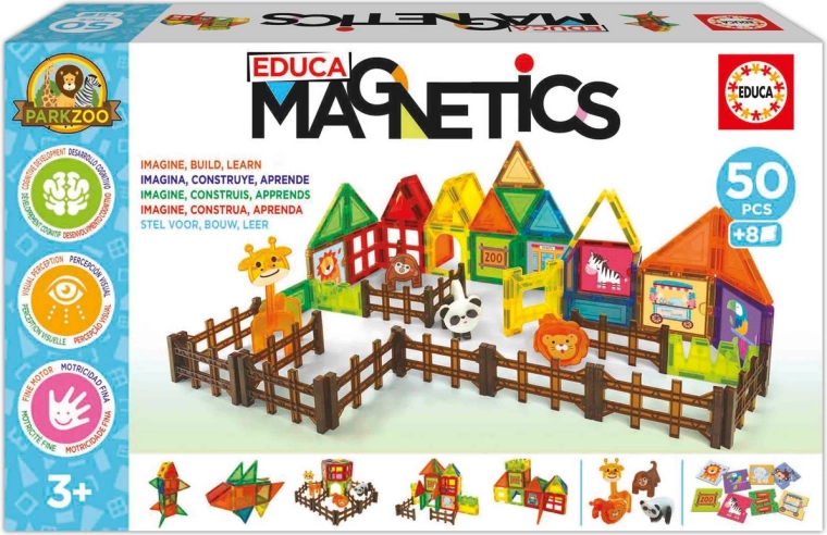 EDUCA Magnetics Zoo Park set da costruzione magnetico, 50 pezzi