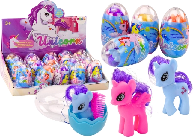 Figurina unicorno con pettine in uovo Magic Egg Mix