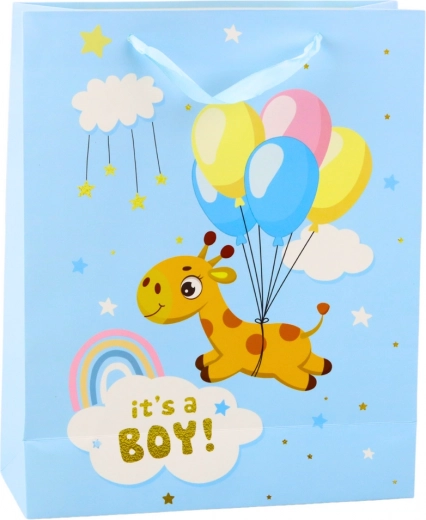 Borsa Regalo It's a Boy Giraffa Blu
