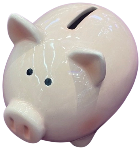 Salvadanaio in ceramica a forma di maialino 12,5 cm