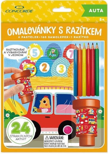 Libro da colorare con timbro CONCORDE – auto