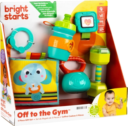 Bright Starts set regalo di giocattoli per lo sviluppo della coordinazione e dei sensi Off to the Gym - 5 pezzi