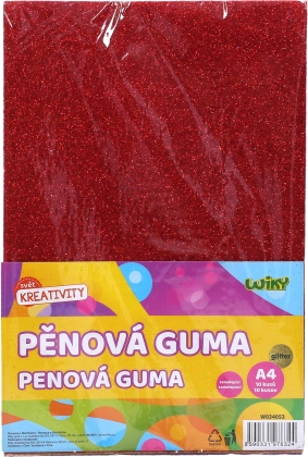 Gomma piuma adesiva A4 20x30 cm con glitter, 10 pz