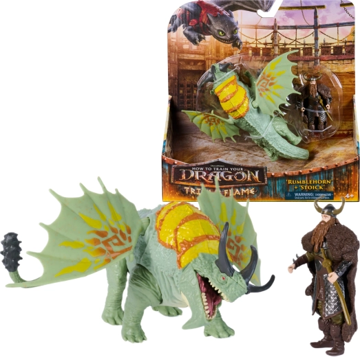 Dragon Trainer – set con figura del drago Rumblehorn e Stoick