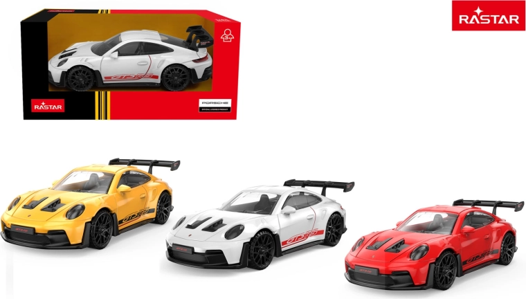 Modello di auto in metallo Rastar Porsche 911 GT3 RS 1:43 giallo - 1 pezzo