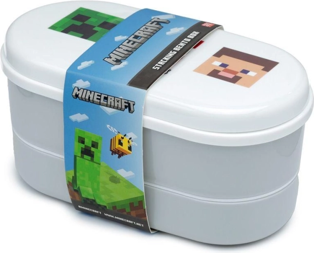 Portapranzo a due livelli con posate Minecraft