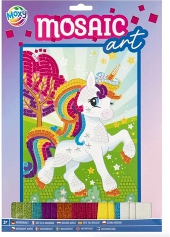 Quadro a mosaico con glitter A4 Unicorno