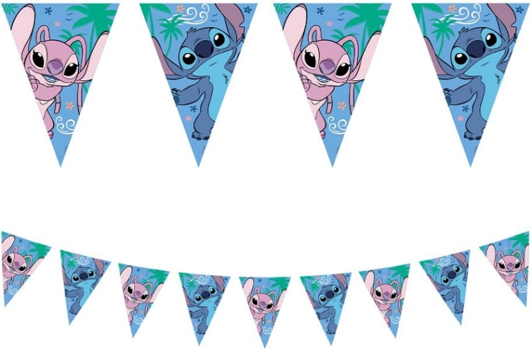 Striscione di carta con bandierine STITCH & ANGEL Disney