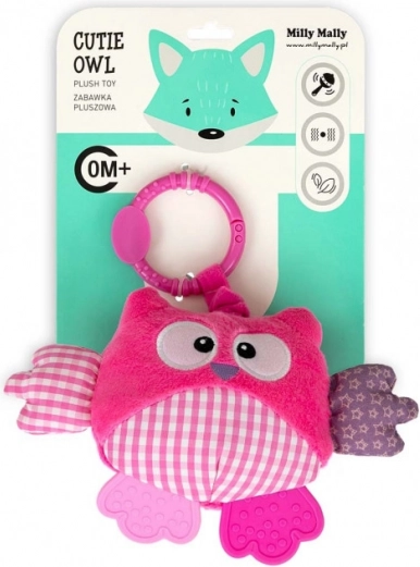 Gufo peluche da appendere Milly Mally Cutie owl rosa - 1 pezzo