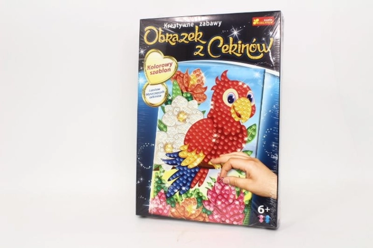 Quadro con paillettes Pappagallo