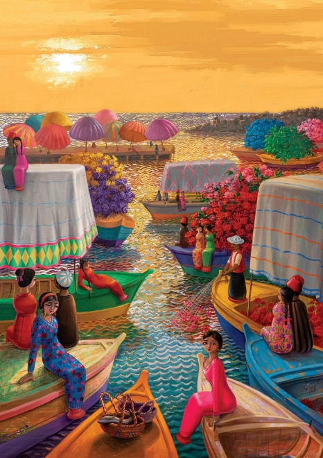 Puzzle Porto Fiorito 1000 Pezzi