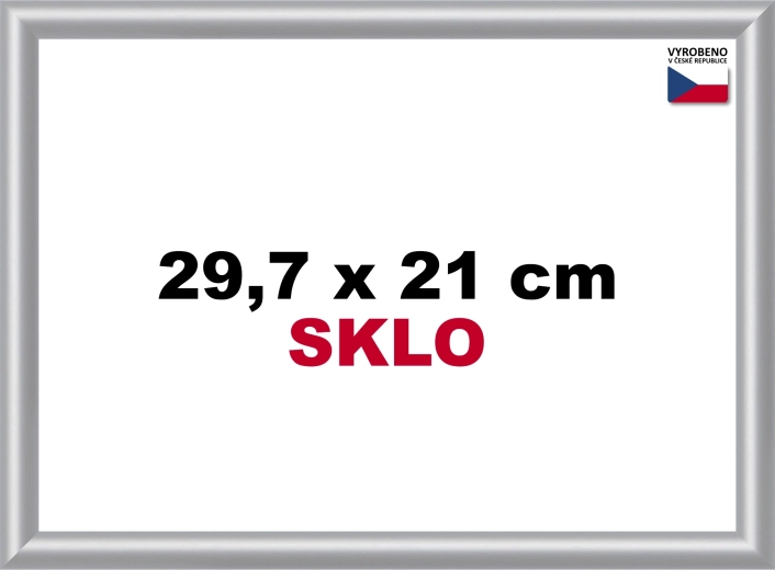 Cornice di plastica argentata per A4