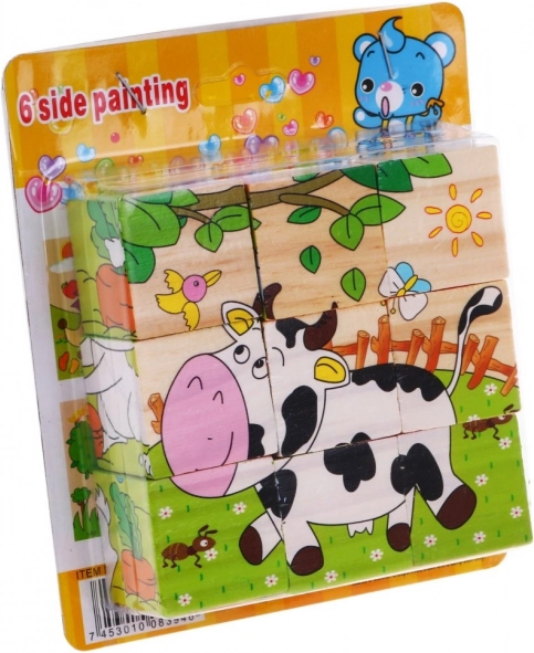 Puzzle in legno per bambini 18m+ Puzzle con animali 6 immagini