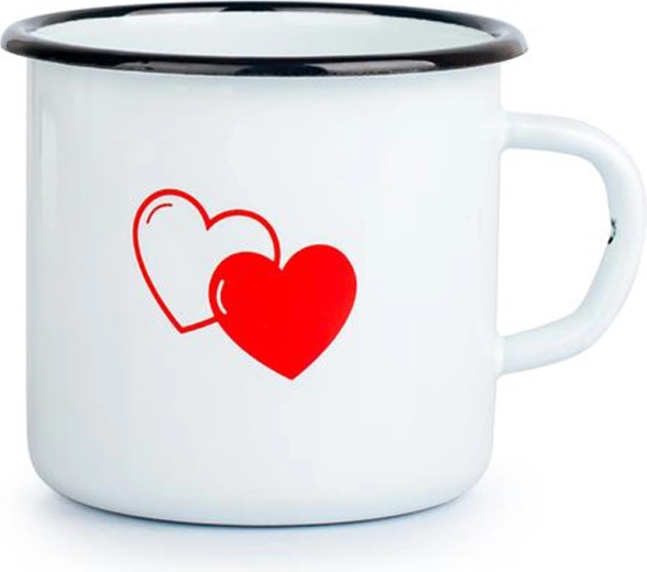 Tazza smaltata con cuore 8 cm