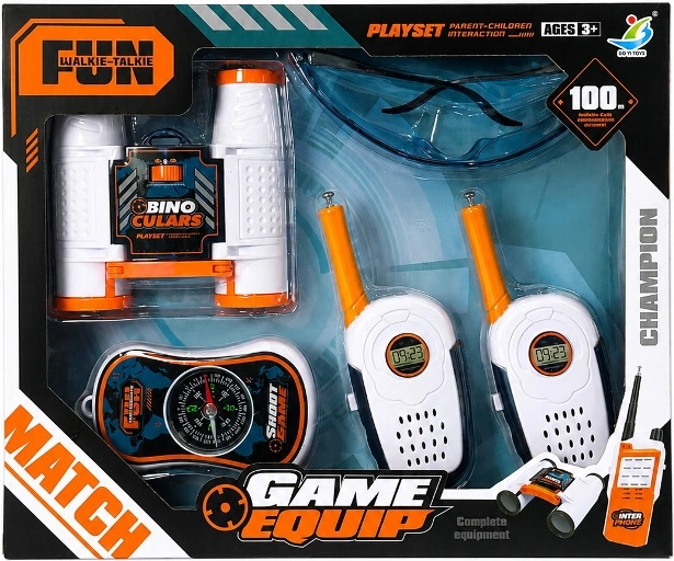 Set da piccolo esploratore con walkie-talkie, binocolo e bussola