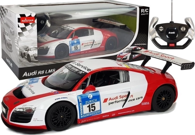 Rastar Audi R8 LMS auto telecomandato 1:14 bianco-rosso