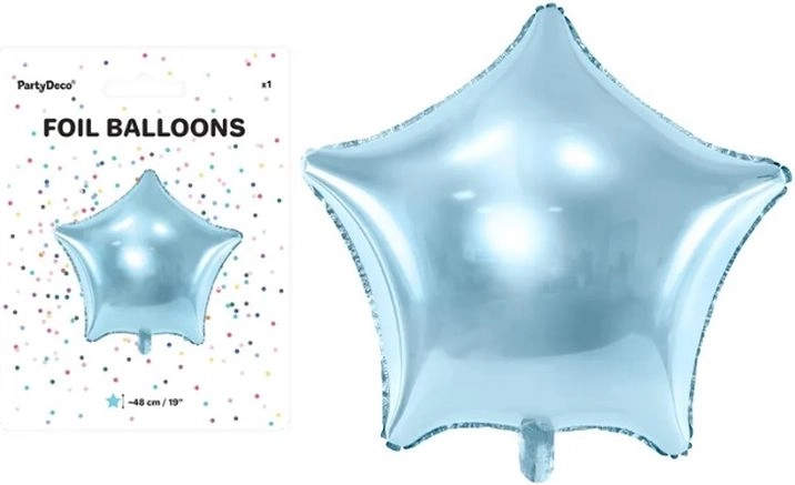 Palloncino in foil a forma di stella azzurro chiaro 48 cm