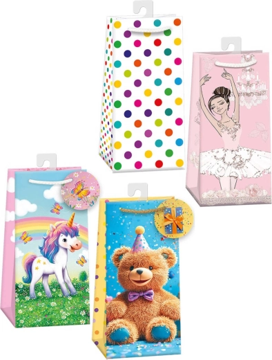 Borsa regalo in carta Argus 10 × 22 × 6 cm, vari motivi - 1 pezzo
