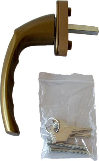 Maniglia per finestre e porte con serratura F4 bronzo con chiusura unificata