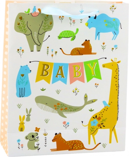 Borsa regalo Baby con animaletti 32 x 26 x 10 cm
