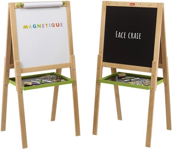 Jeujura lavagna multifunzione in legno con rotolo di carta 54 × 54 cm