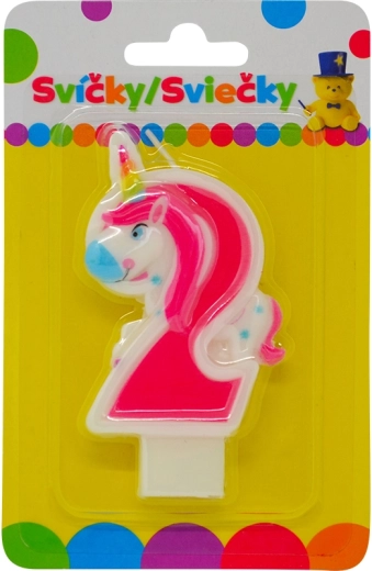 Candela di compleanno con unicorno – numero 2
