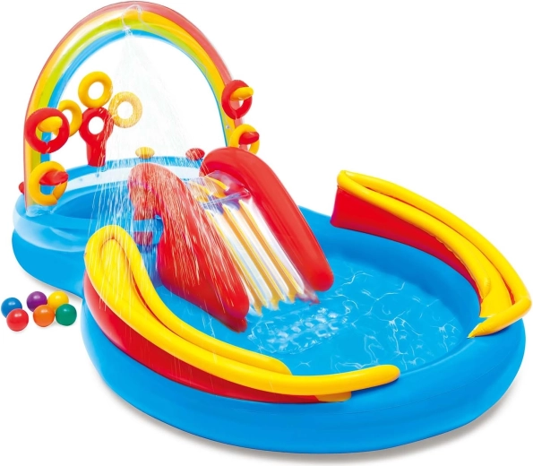 Parco giochi acquatico gonfiabile Arcobaleno 297 × 193 × 135 cm Intex