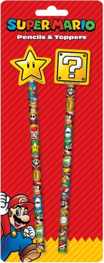 Set scolastico di matite con gomma e topper Super Mario