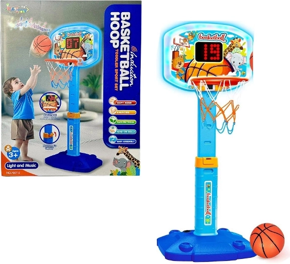 Canestro da basket per bambini con tabellone, luci e suoni