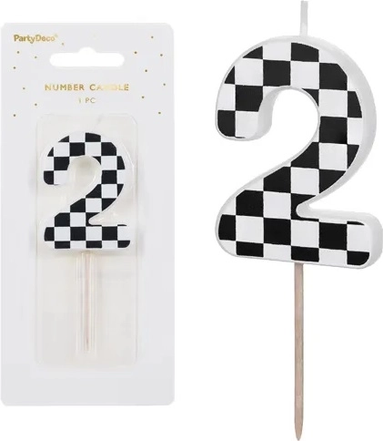 Candela di compleanno numero 2 5,5 cm mix - 1 pezzo