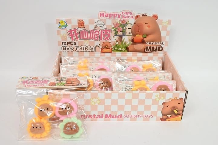 Mini figurine schiacciabili antistress di animaletti in fiori, 4 pz